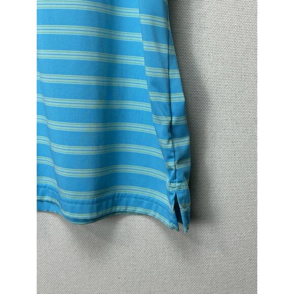 Pebble Beach Performance Golf Polo Shirt Mens XL Blue Striped Stretch Spring - Picture 3 of 10
